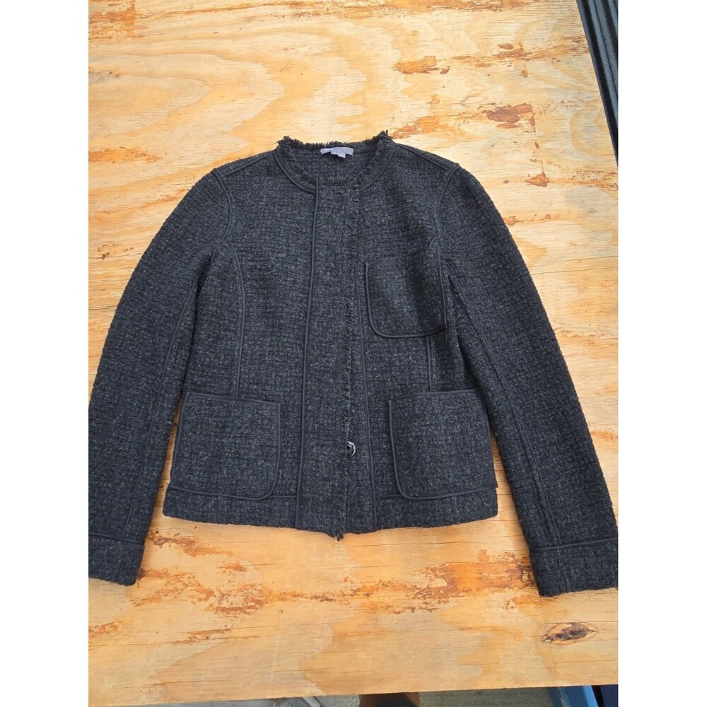 Vince Women’s Charcoal Gray Boucle Wool Blend Blazer Jacket Size 2